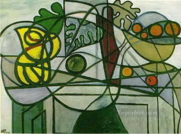 果物と葉のボウルピッチャー 1931 年キュビズム パブロ・ピカソ Oil Paintings